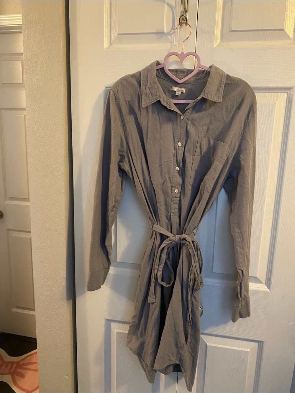 GAP Gray Button-Up Shirt dress